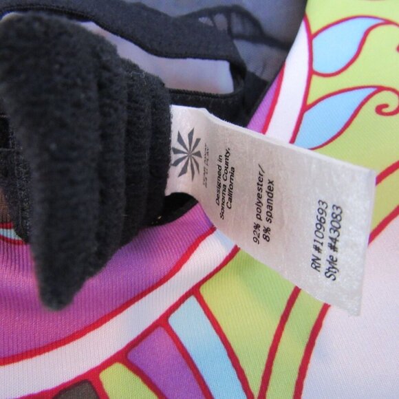 Athleta Tankini Racerback Multicolor Paisley Swim Small 34B Built in Bra Padded - Picture 6 of 6